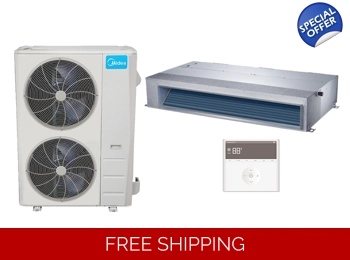 Midea 48K-Btu 15.1 SEER2 Slim Duct Mini Split H-Heat Pump (-22°F) 9.3 EER/10 HSPF (R410a)